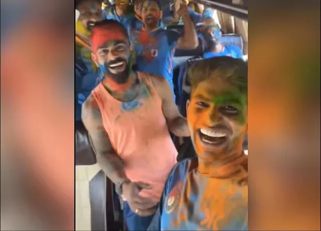 Holi Celebrations In Team Bus